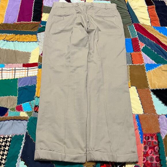 Vintage Bills Khakis Red Blanket Lined Beige Dress Pants 36Wx29L - Picture 2 of 7